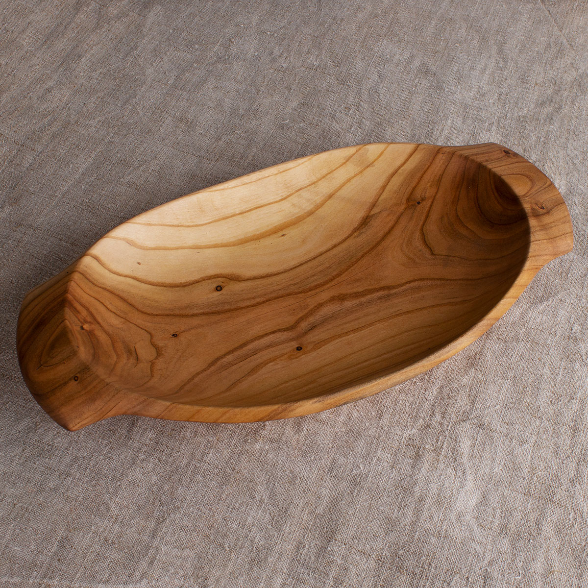 Large Oval Platter with Handles, Cherry, 33 cm