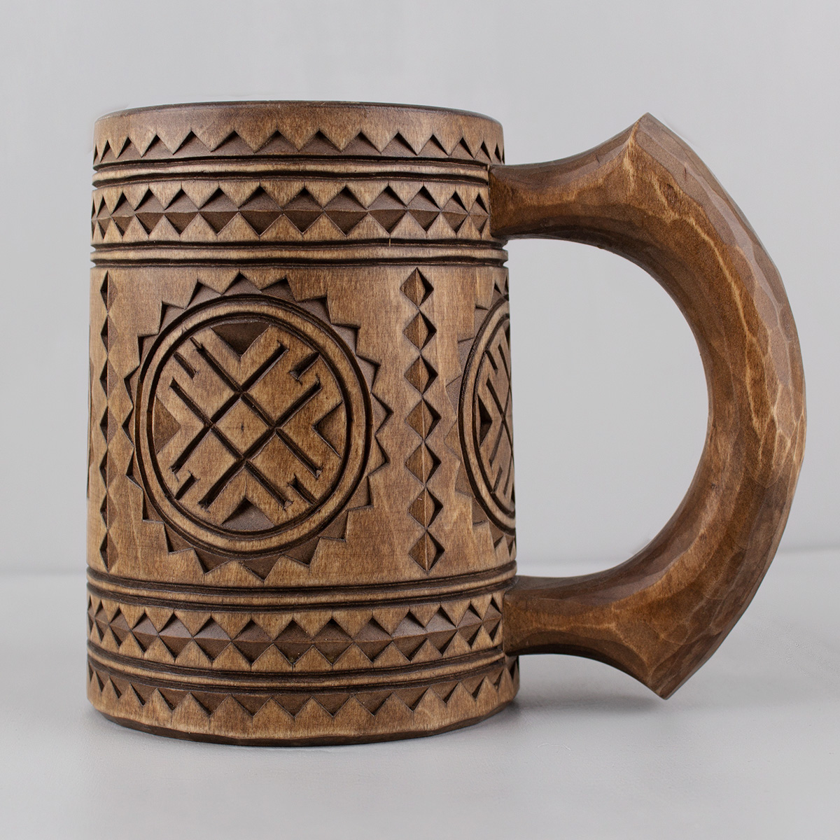Large Turned Wooden Mug from Linden wood