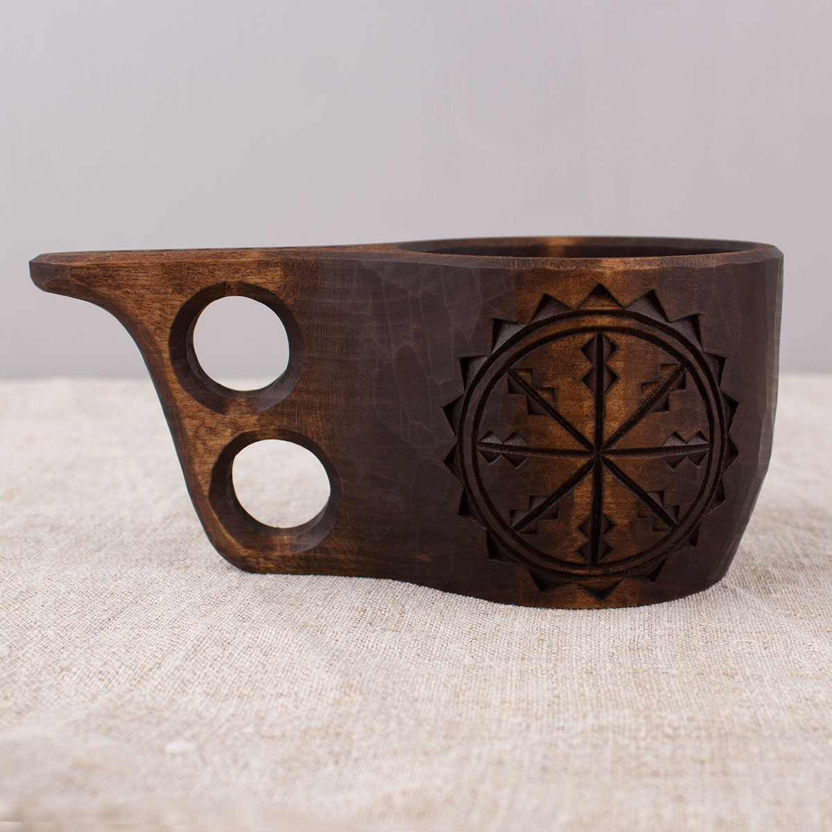 Kuksa small carved Finnish mug