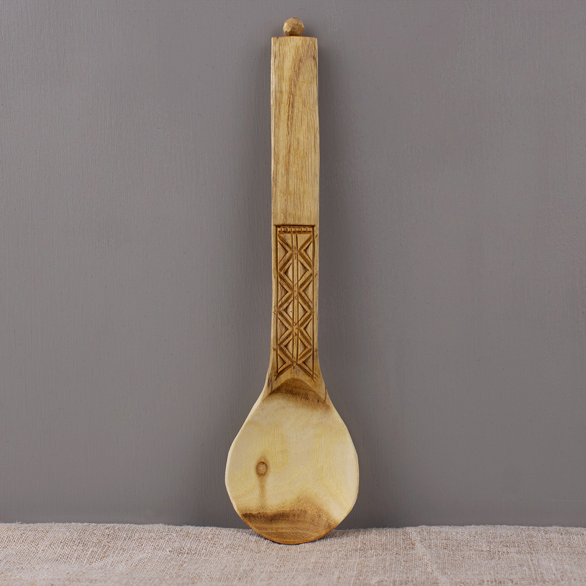Carved wooden spoon, Acacia