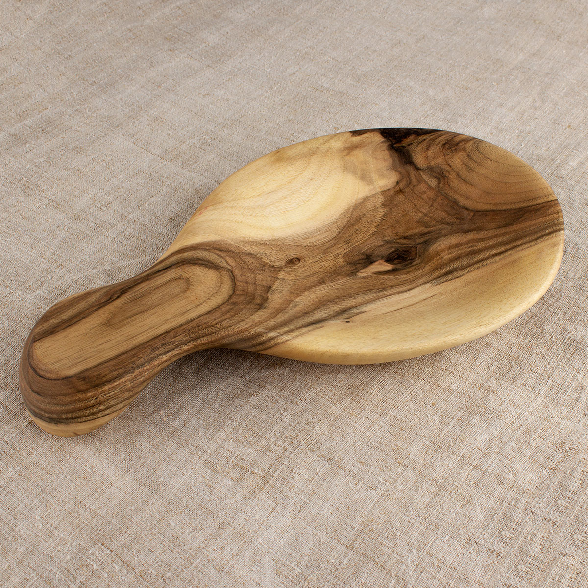 Scoop plate with handle, Walnut, 31 cm