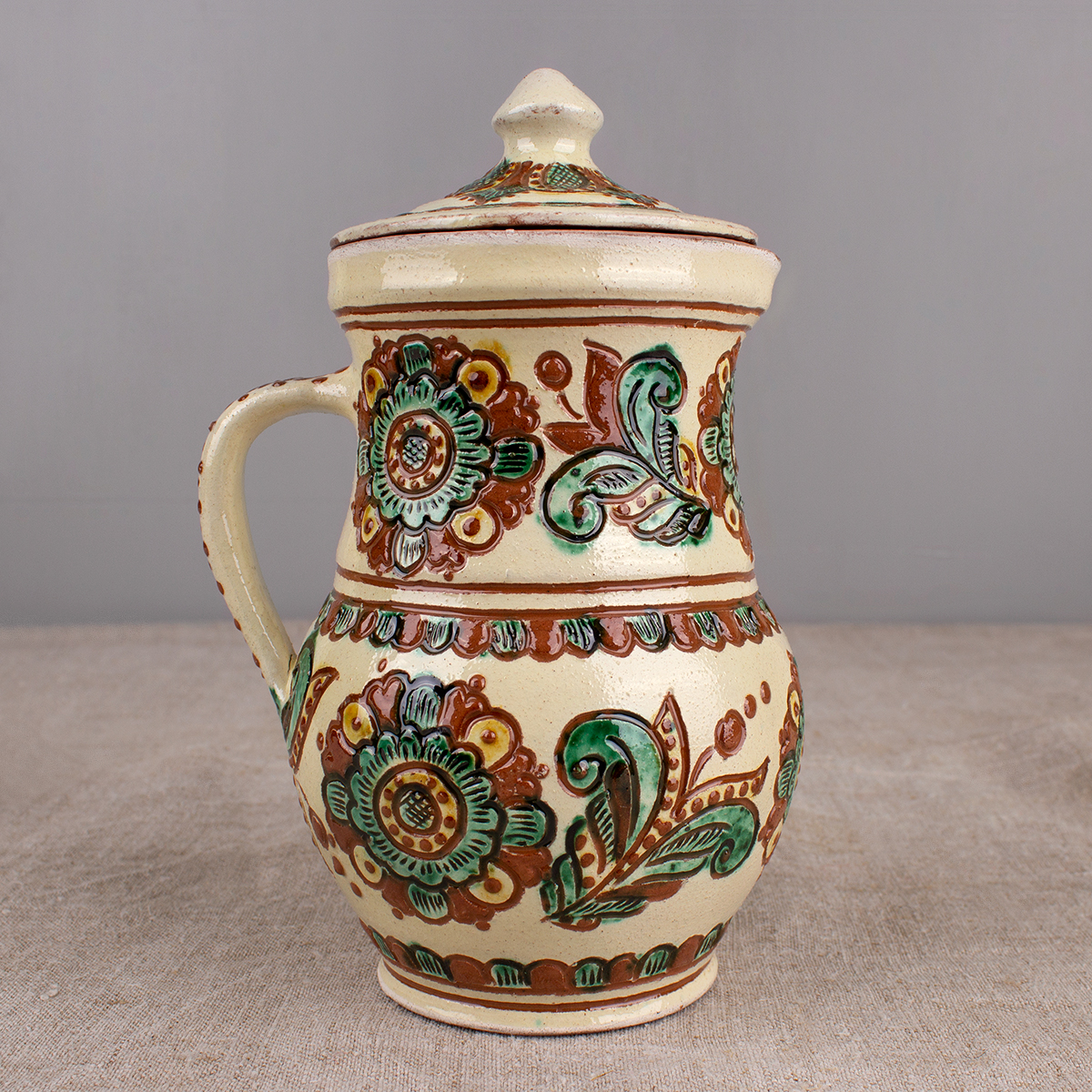 Kosiv Ceramics Jug Sunflowers, 800 ml