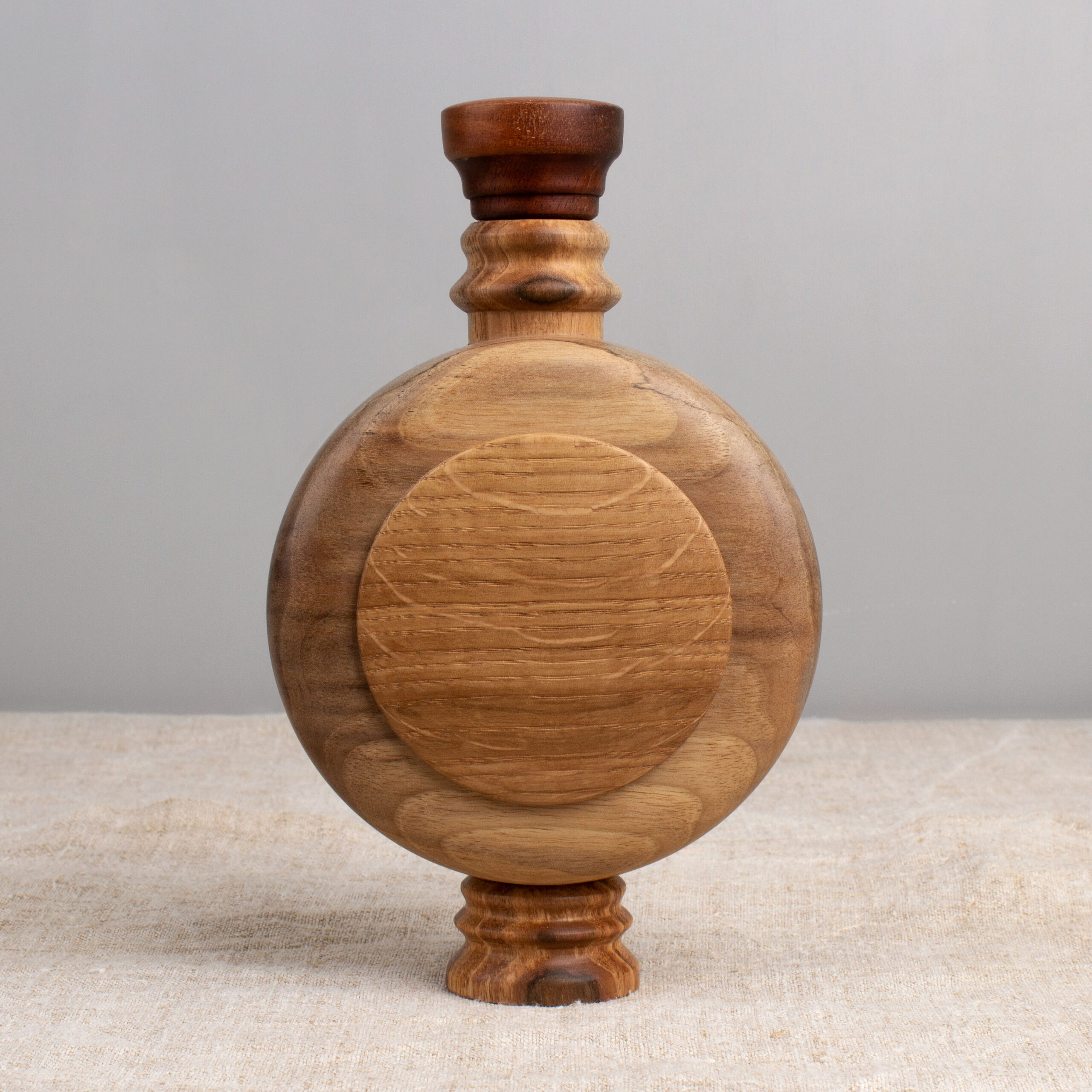 Wooden decanter with cork stopper