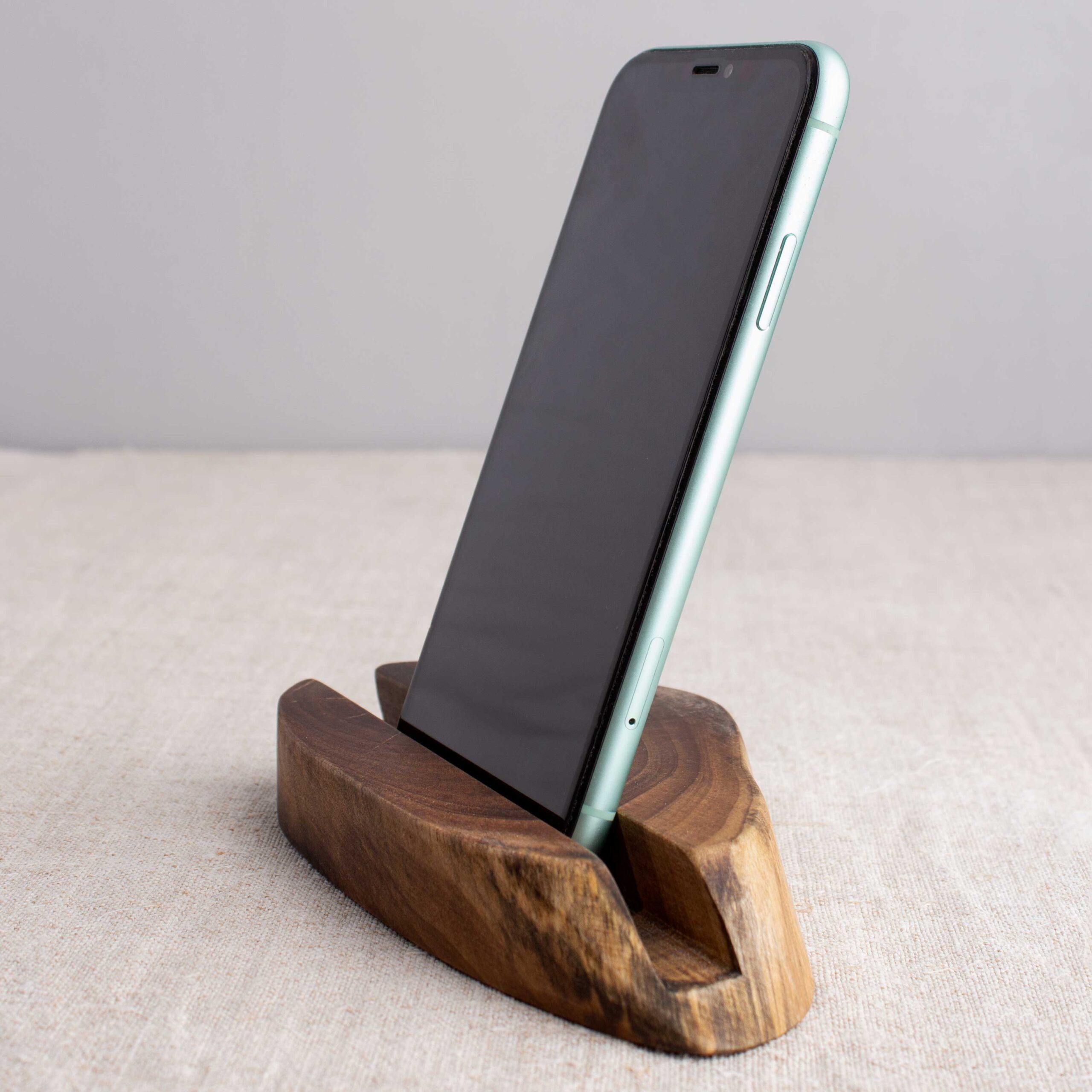 Wooden stand for Phone or Tablet, Walnut root